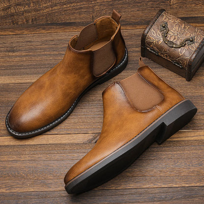 Classic lace-up leather ankle boots for men | Emerson -5