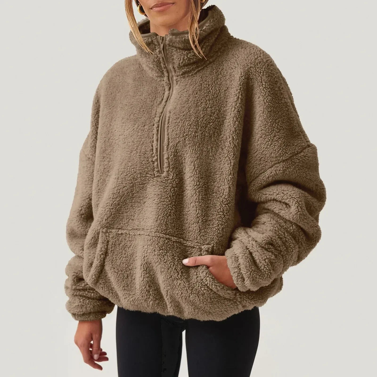 Classic half-zip knit sweater for women | Alpine - 9