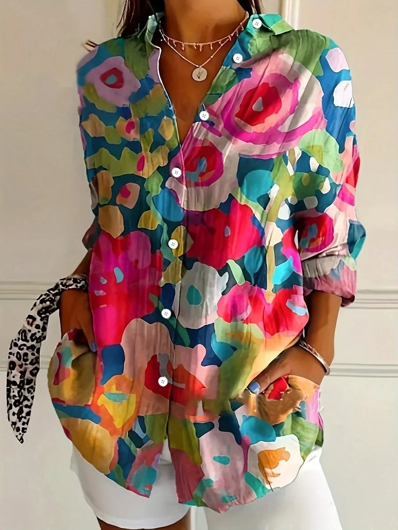 Colorful pattern blouse for women | Astrid