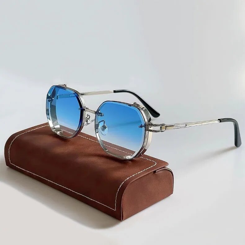Vintage steampunk round sunglasses for men | Steampunk - 4