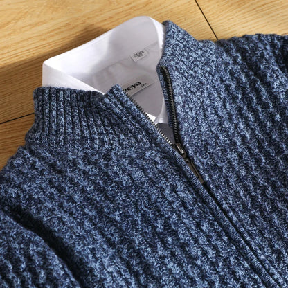 Textured Zip Front Sweater Cozy For Men | Bennett
