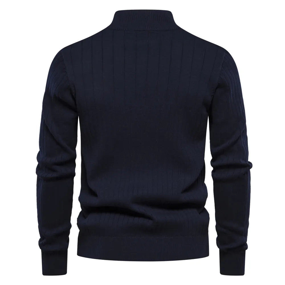 Ribbed Zip Neck Sweater Cozy for Men | Corin