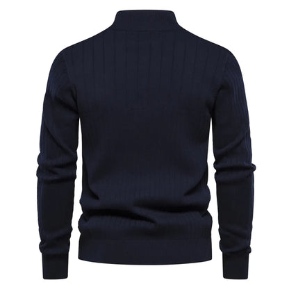 Ribbed Zip Neck Sweater Cozy for Men | Corin