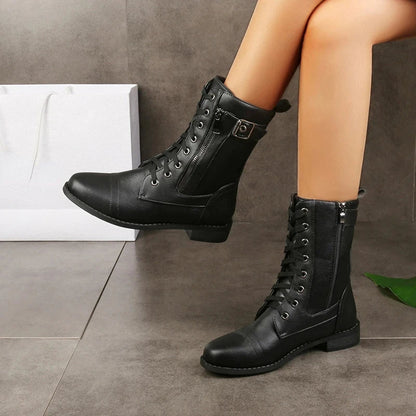Genuine leather classic boots for women | Brandy - 4