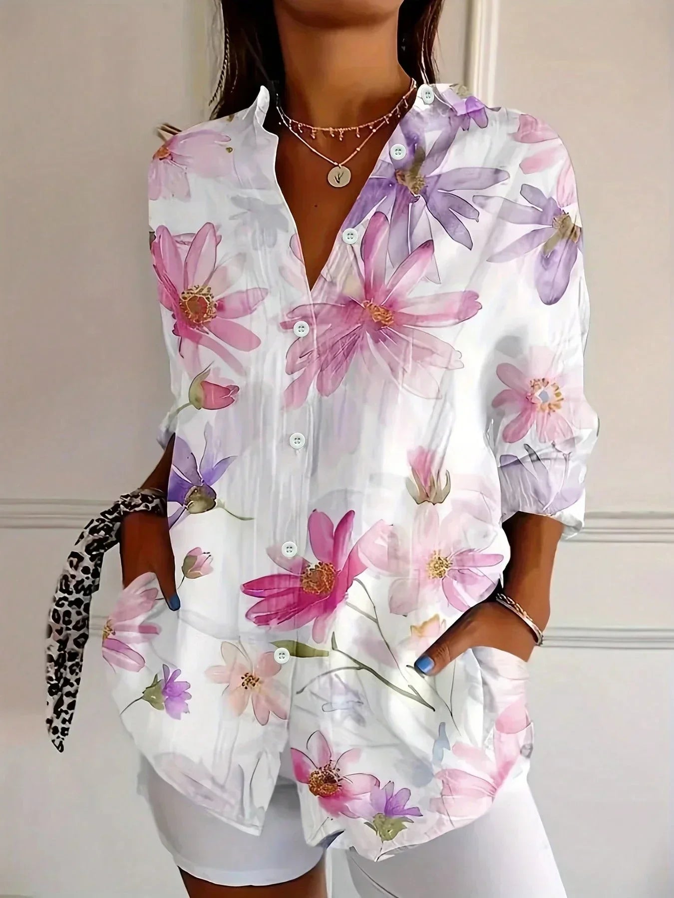 Elegant ruffled everyday blouse for women | Astrid -4