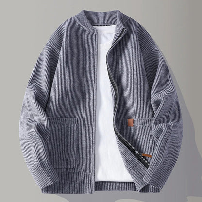 Textured Zip Front Jacket Stylish For Men | Alveron