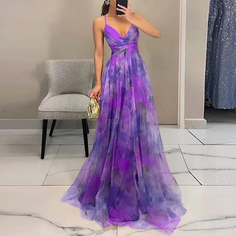 Floral summer maxi dress with adjustable closure for women | Bella - 5