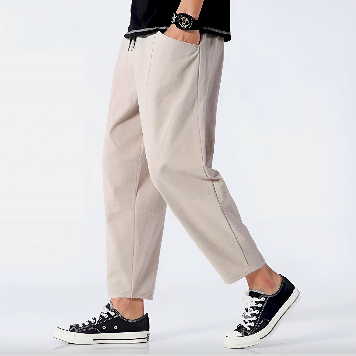 Cropped Drawstring Trousers Versatile for Men | Ardent