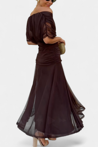 Long floral V-neck everyday casual dress for women | Vivian -9