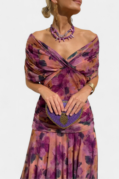 Romantic floral print maxi dress for men | Eloria - 3