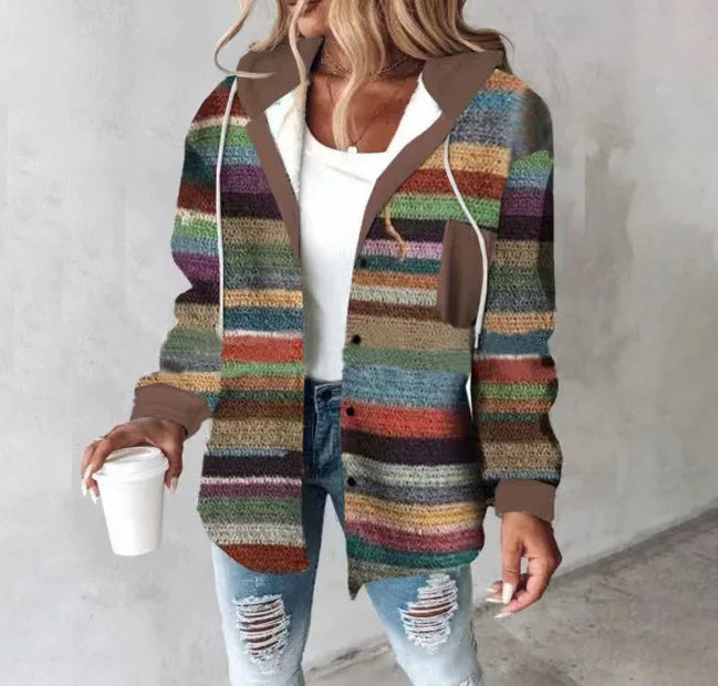 Plaid Hooded Coat Stylish for Women | Brielle