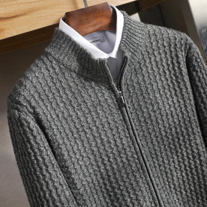 Textured Zip Front Sweater Cozy For Men | Bennett