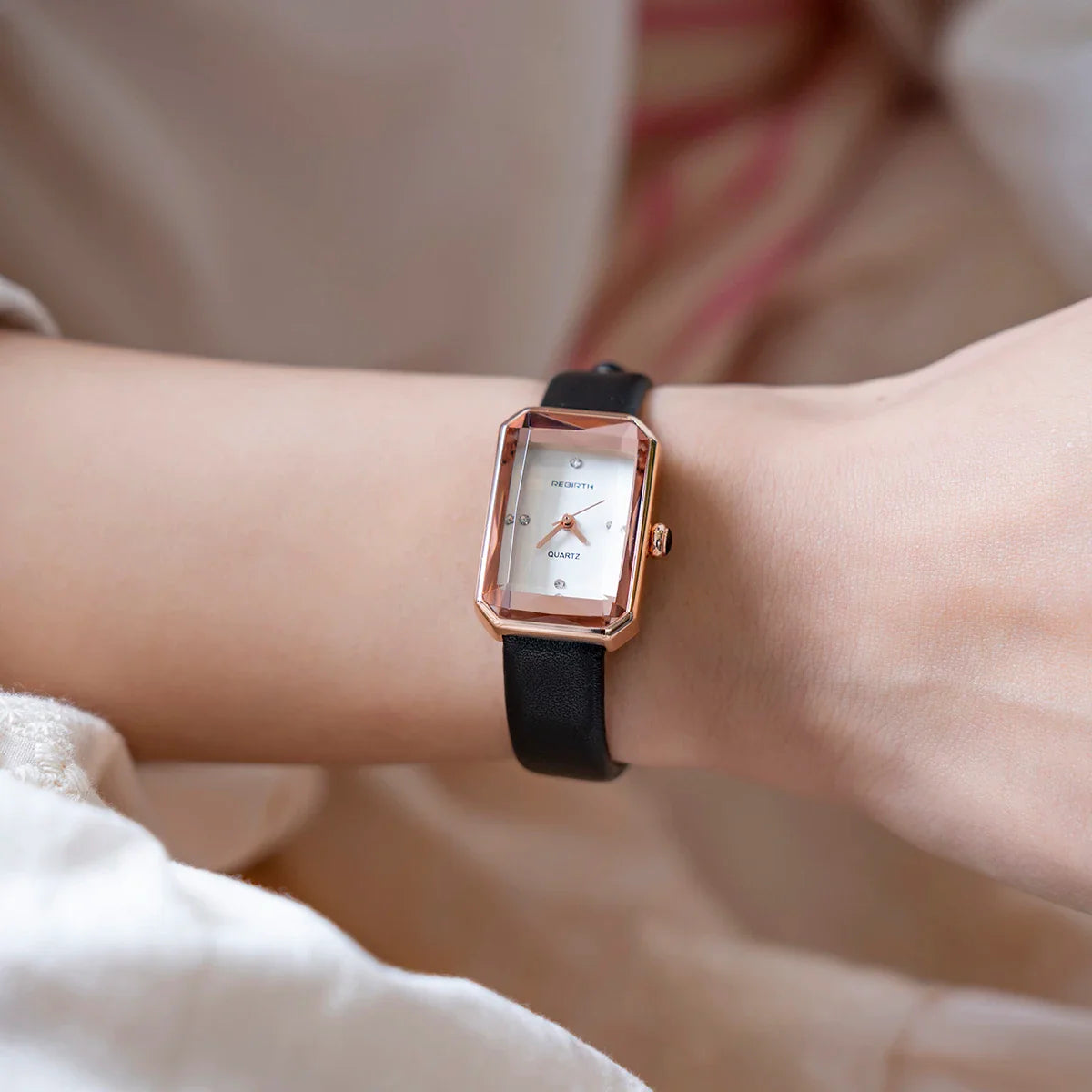Classic leather strap wristwatch for women | Aurora - 7