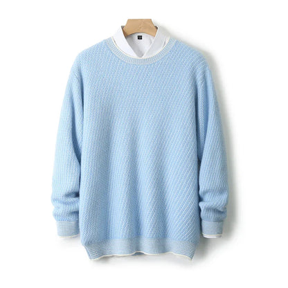 Textured Crew Neck Sweater Cozy for Men | Jheo