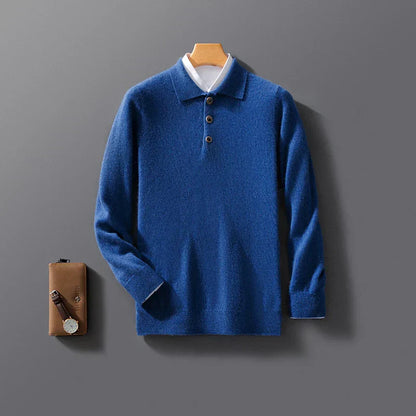 Collared Knit Polo Sweater Cozy For Men | Bellamy