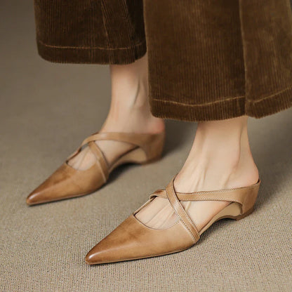 Classic leather slip-on loafers for women | Aluna - 9