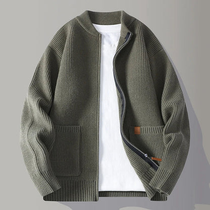 Textured Zip Front Jacket Stylish For Men | Alveron