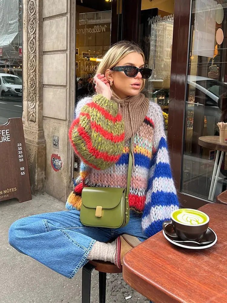 Cosy multicolour mohair everyday sweater for women | Zoé - 3