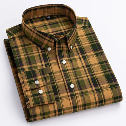 Classic Check Button Down Shirt Refined For Men | Cedric