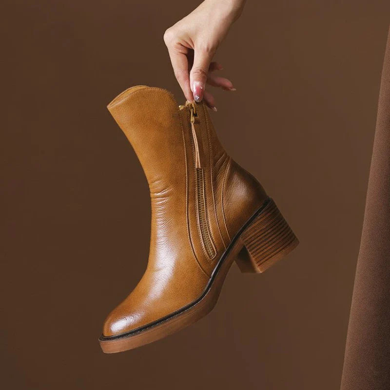 Elegant leather ankle boots for women | Selene - 2