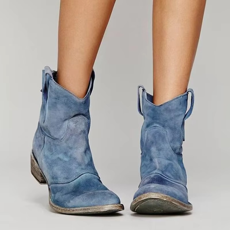Western-style pointed ankle boots for women - 1