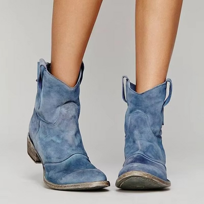 Western-style pointed ankle boots for women - 1