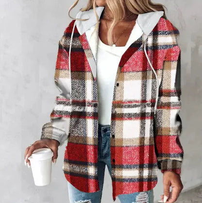 Plaid Hooded Coat Stylish for Women | Brielle