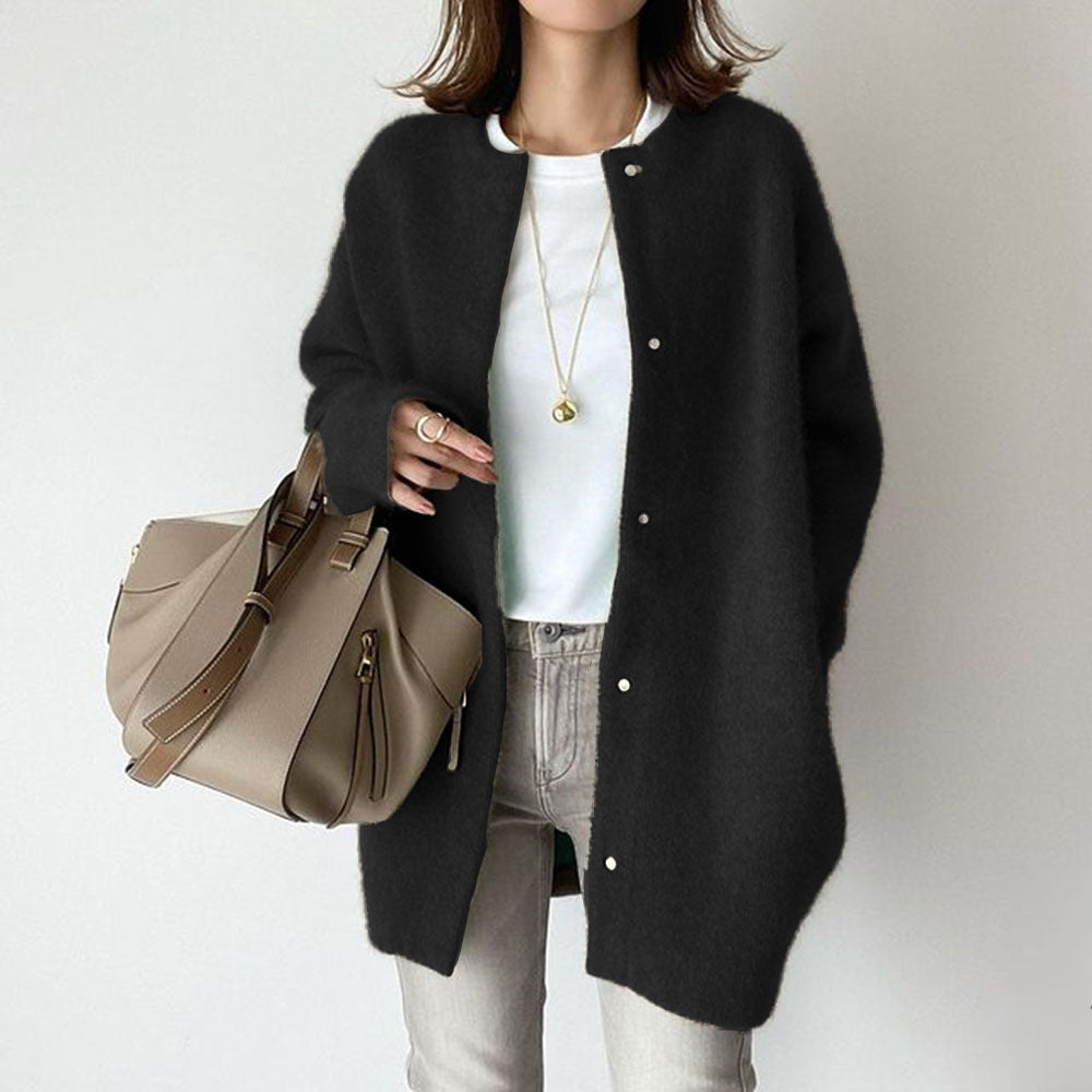 Cosy classic open-front cardigan for women | Sofia - 3