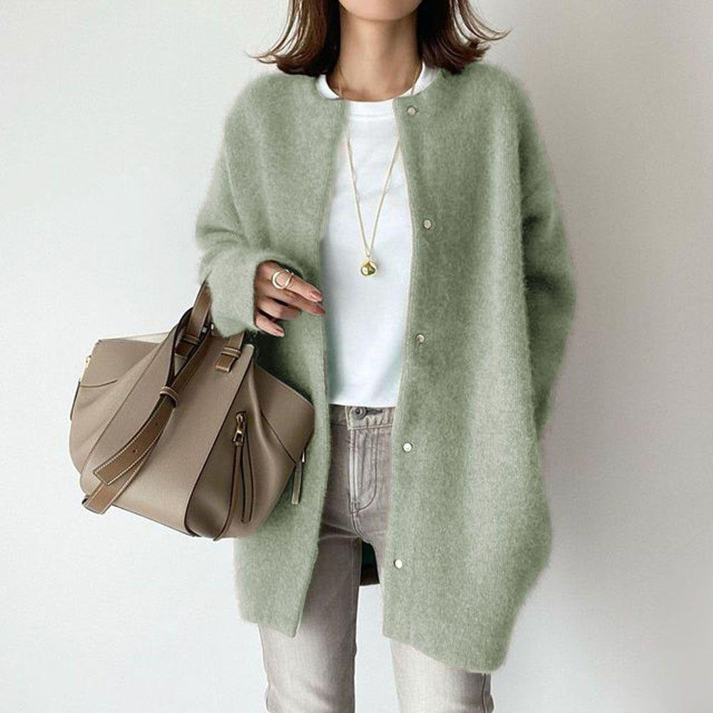 Cosy classic open-front cardigan for women | Sofia - 5