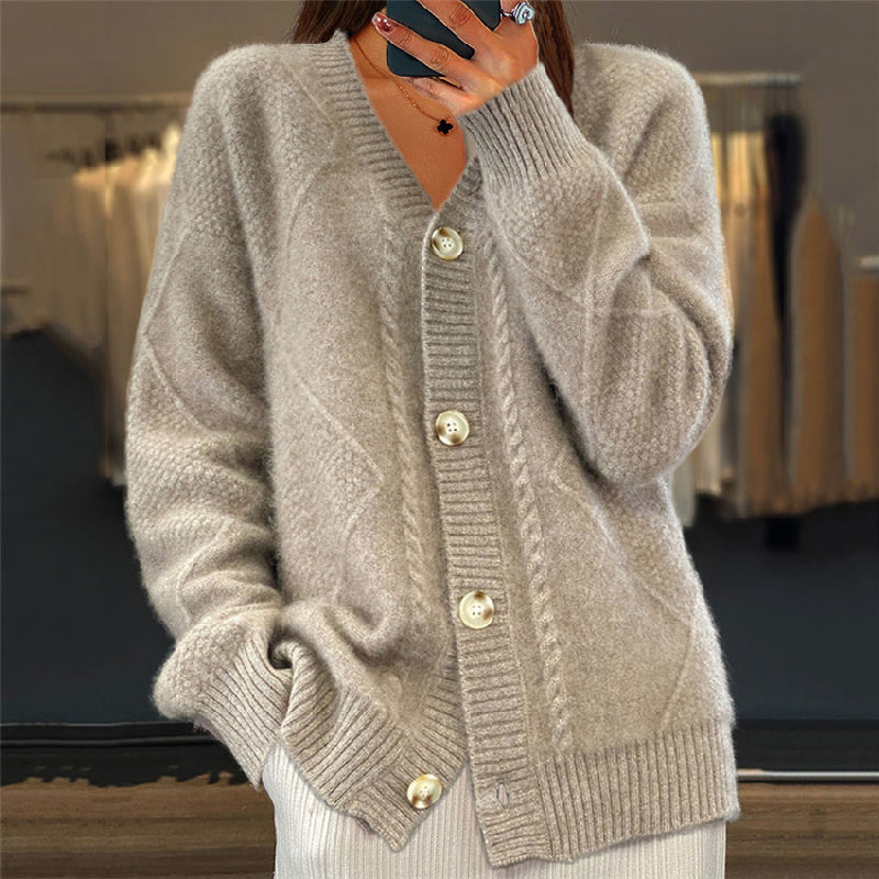 Soft cosy everyday knitted cardigan for women | Hensley -2