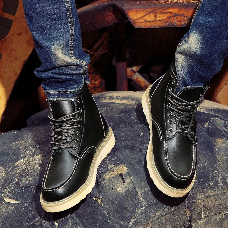 Retro Lace Up Ankle Boots Stylish For Men | Corvane