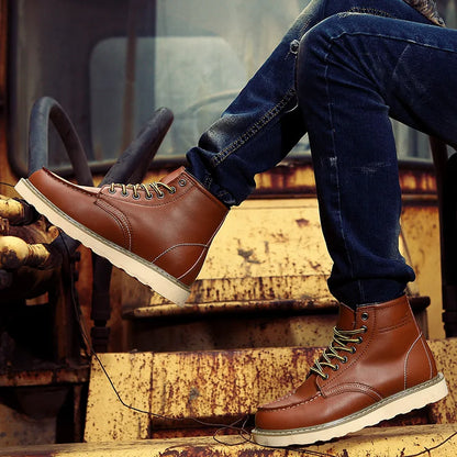 Retro Lace Up Ankle Boots Stylish For Men | Corvane