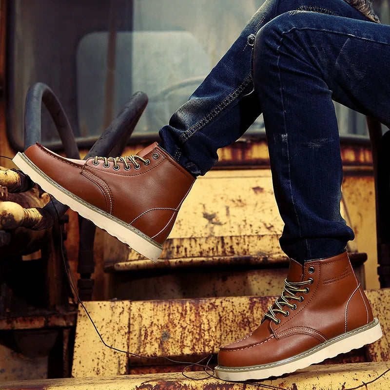 Vintage-inspired retro lace-up boots for men | Harrison -7