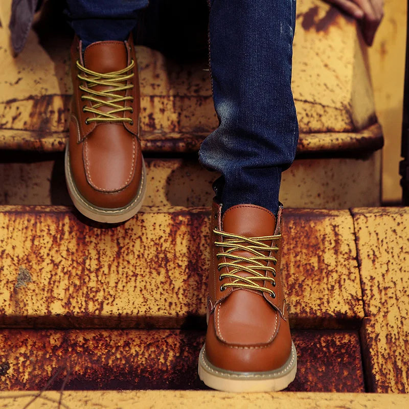 Vintage-inspired retro lace-up boots for men | Harrison -6