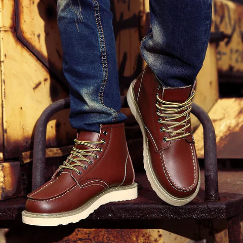 Vintage-inspired retro lace-up boots for men | Harrison -1