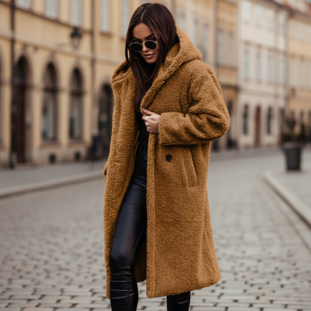 Long Hooded Textured Coat Stylish For Women | Ardelia