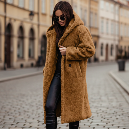 Long Hooded Textured Coat Stylish For Women | Ardelia