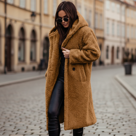 Long Hooded Textured Coat Stylish For Women | Ardelia