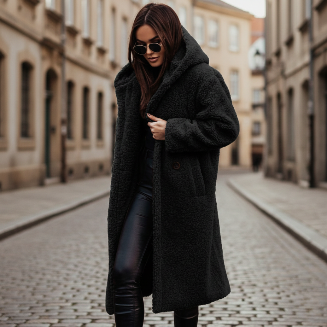 Long Hooded Textured Coat Stylish For Women | Ardelia