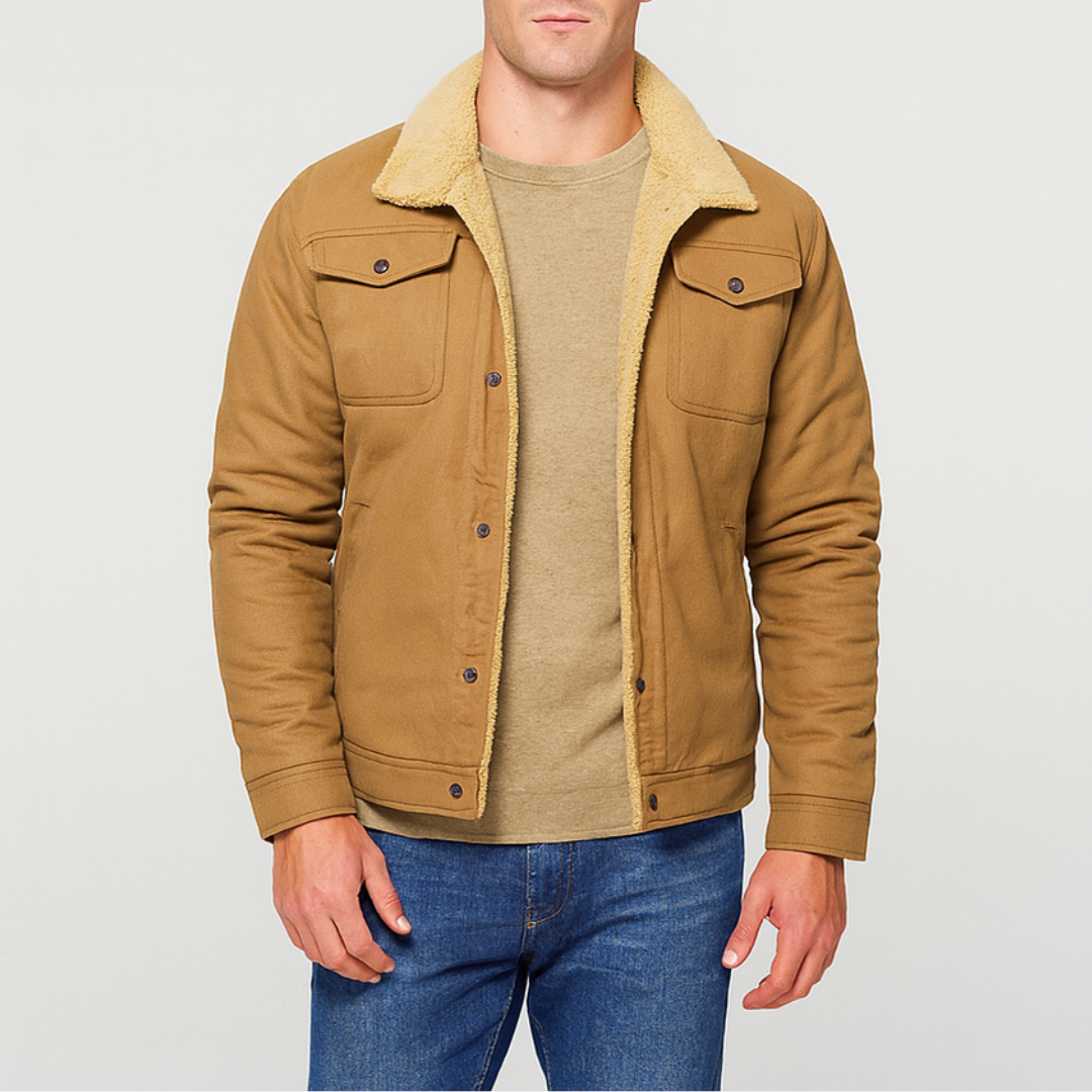 Sherpa Lined Button Front Jacket Stylish For Men | Dennis