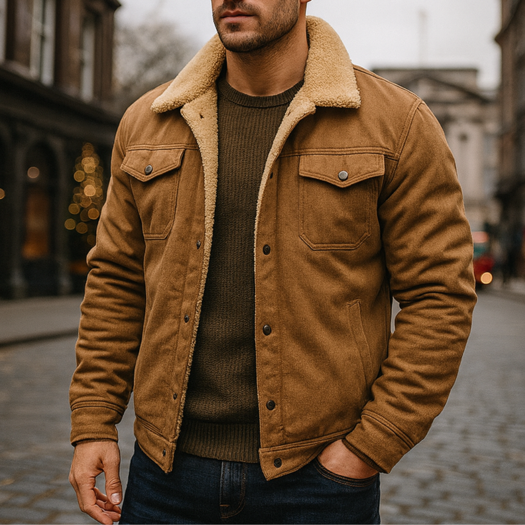 Sherpa Lined Button Front Jacket Stylish For Men | Dennis