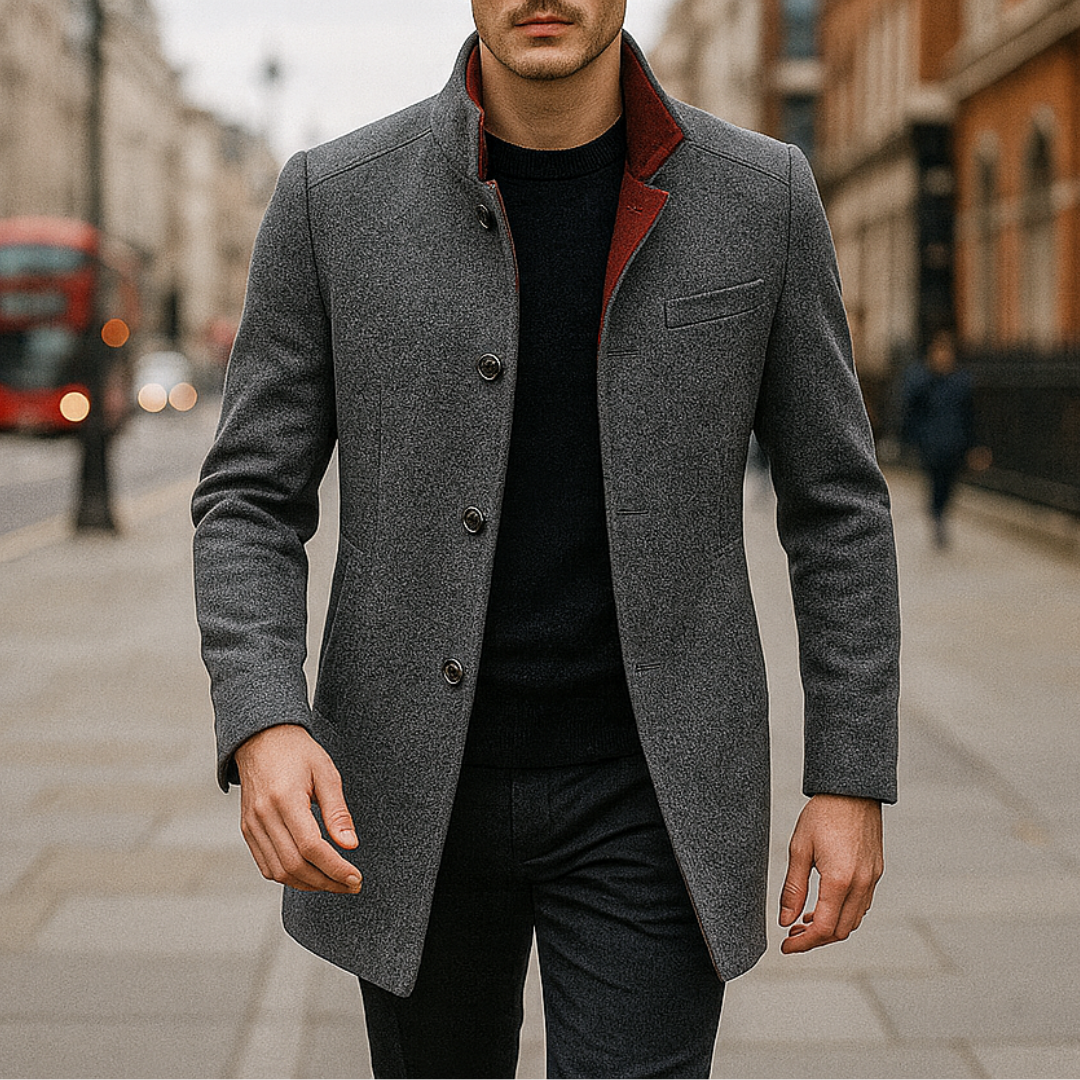 Refined wool overcoat for men | The Knightsman -4