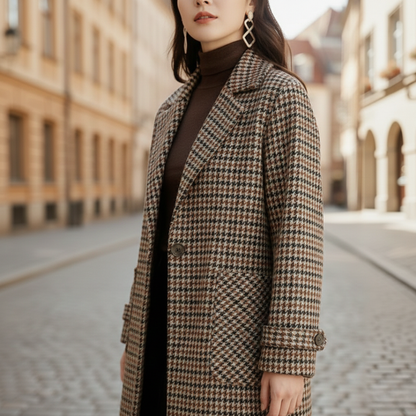 Classic plaid tailored blazer for women | The Rowan -5