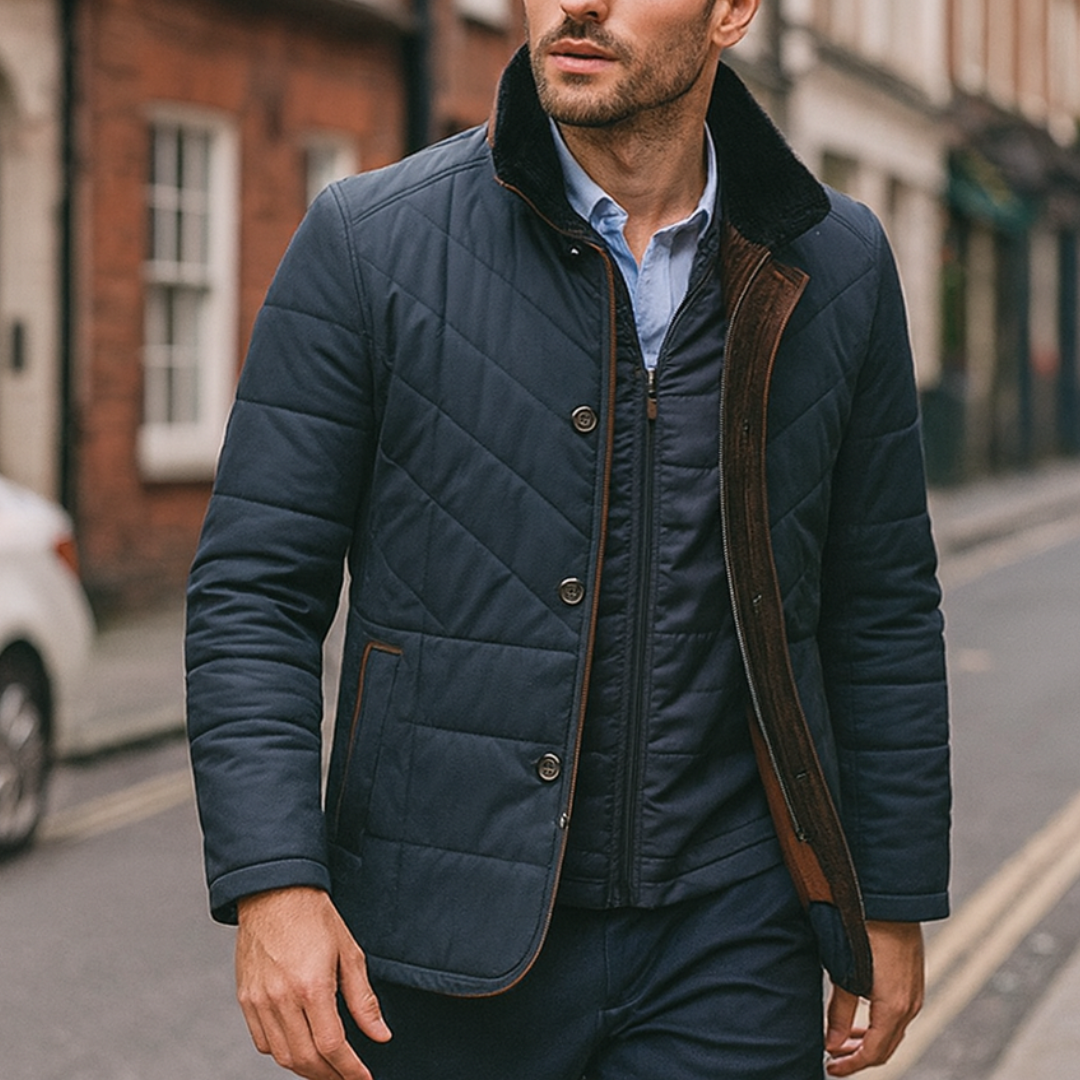 Refined quilted casual jacket for men | The Rowan -4