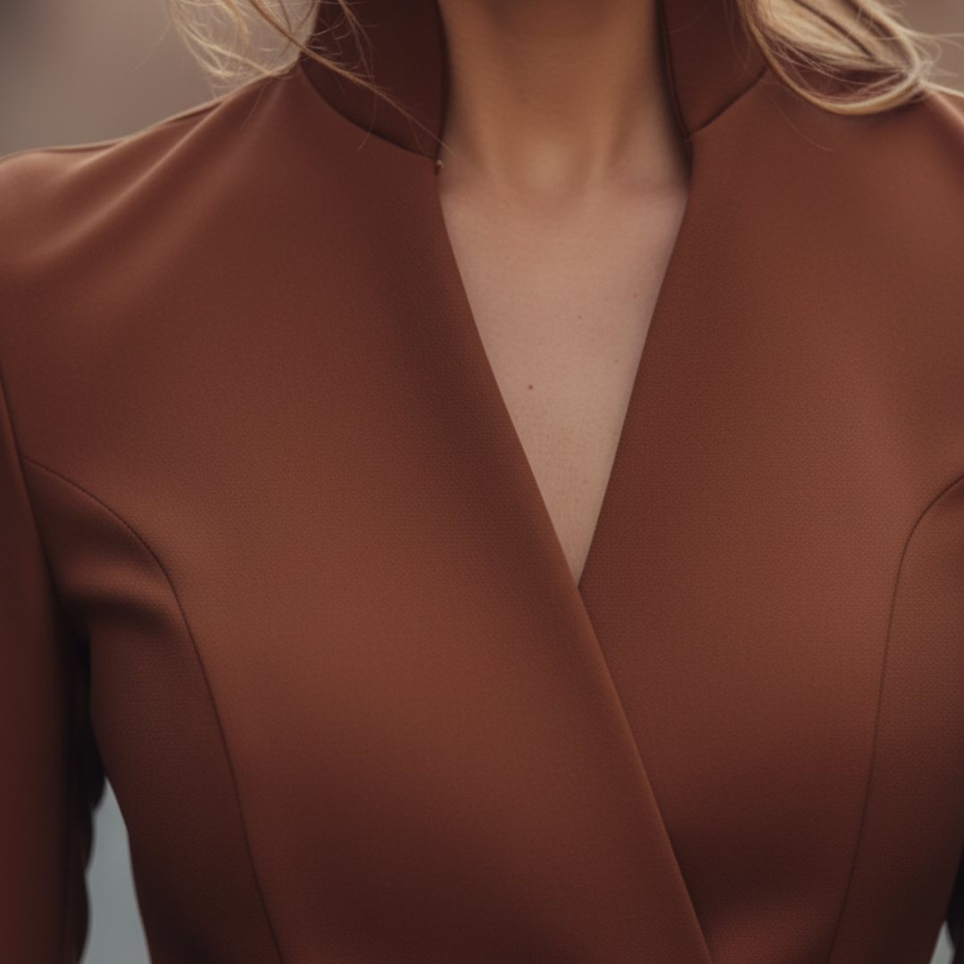 Sophisticated belted midi dress for women | The Valeria -2