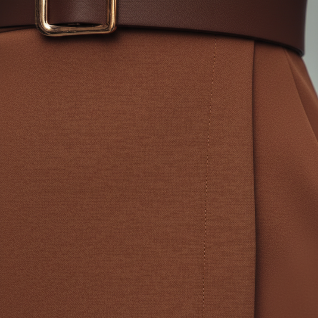 Sophisticated belted midi dress for women | The Valeria -3