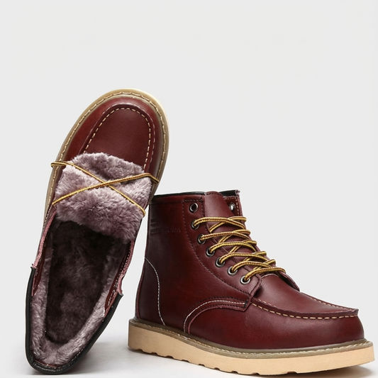 Warm fur-lined lace-up boots for men | Harrison -1