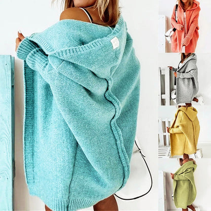 Oversized Hooded Knit Cardigan Cozy For Women | Alessandra