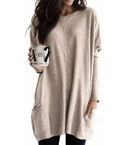 Relaxed Long Sleeve Pocket Tunic Stylish For Women | Mirelith
