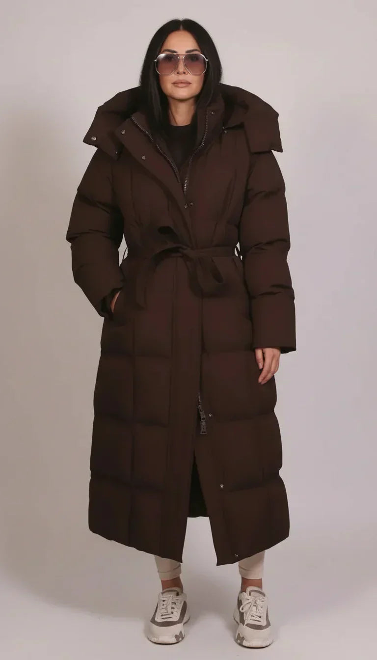 Luxurious longline warm puffer coat for women | Claire -3